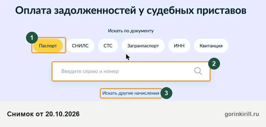 Госуслуги: поиск долгов у приставов, чтобы понять причину безакцептного списания со счёта