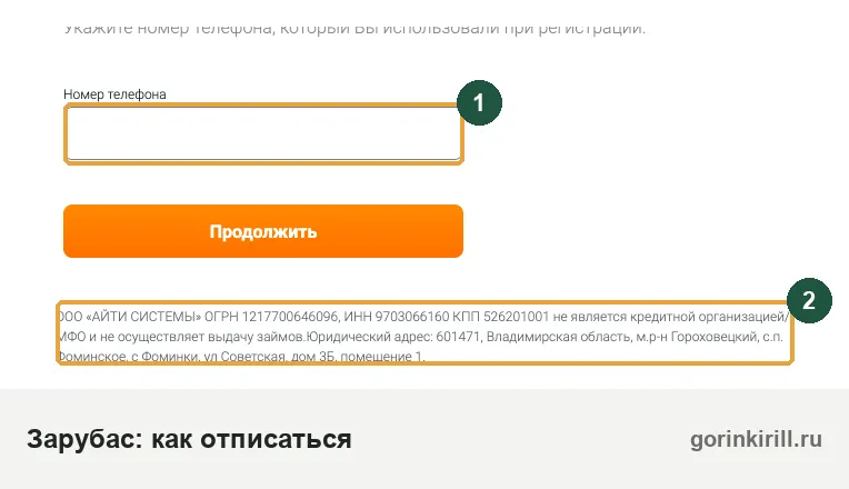 Как отписаться от Зарубас: страница отказа от подписки на zarubas.ru и реквизиты ООО «АЙТИ СИСТЕМЫ»